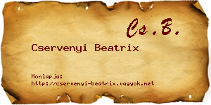 Cservenyi Beatrix névjegykártya